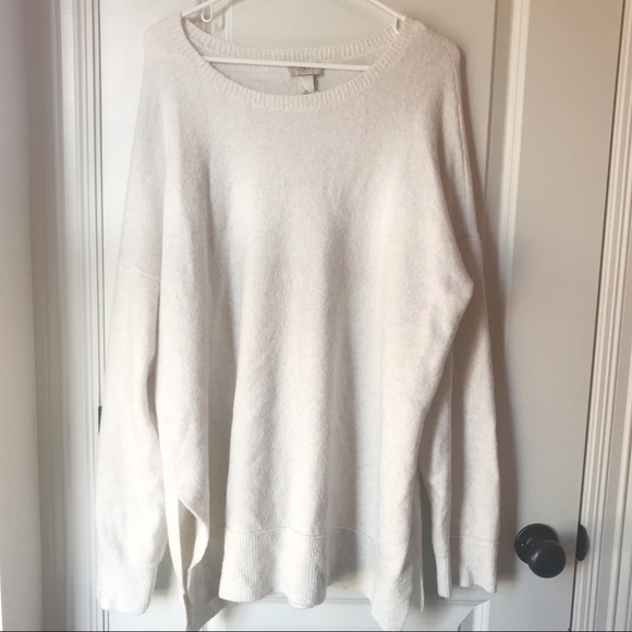 LOFT Sweaters - LOFT White Heavy Slouchy Cardigan Sweater